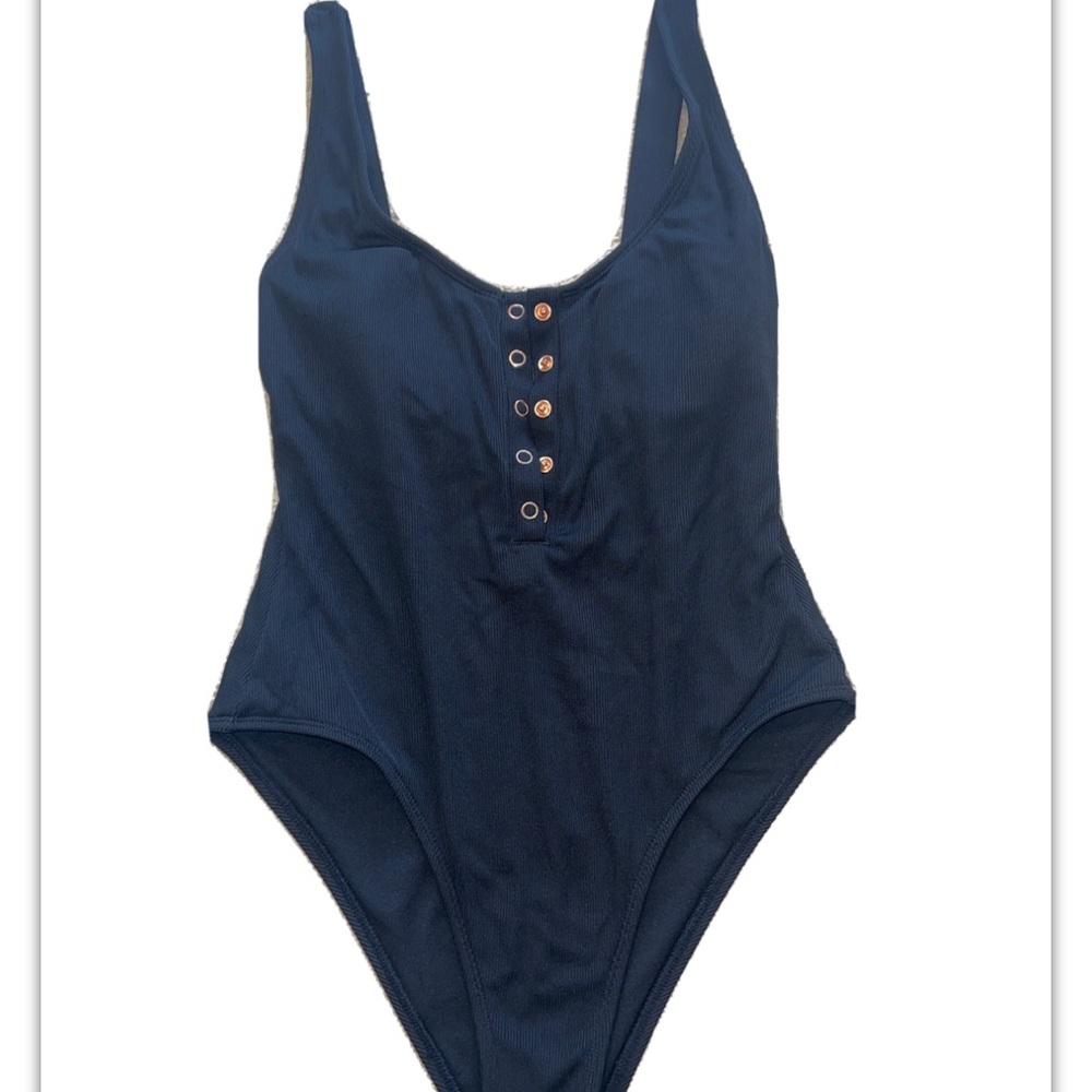 Adorable, full coverage black one piece bathing suit
